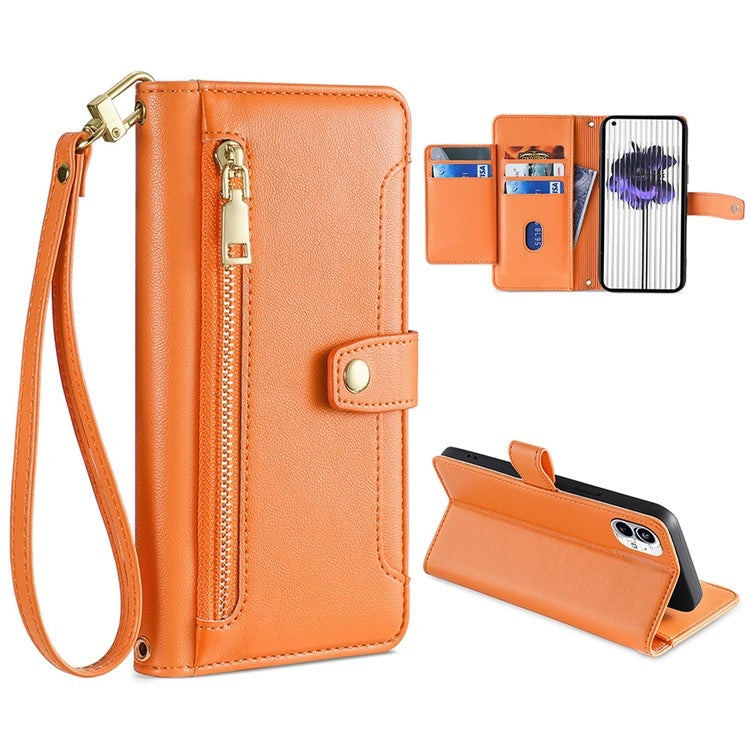 Sheep Texture Cross-body Zipper Wallet Leather Phone Case, Series 6