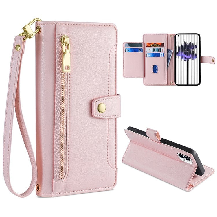 Sheep Texture Cross-body Zipper Wallet Leather Phone Case, Series 6