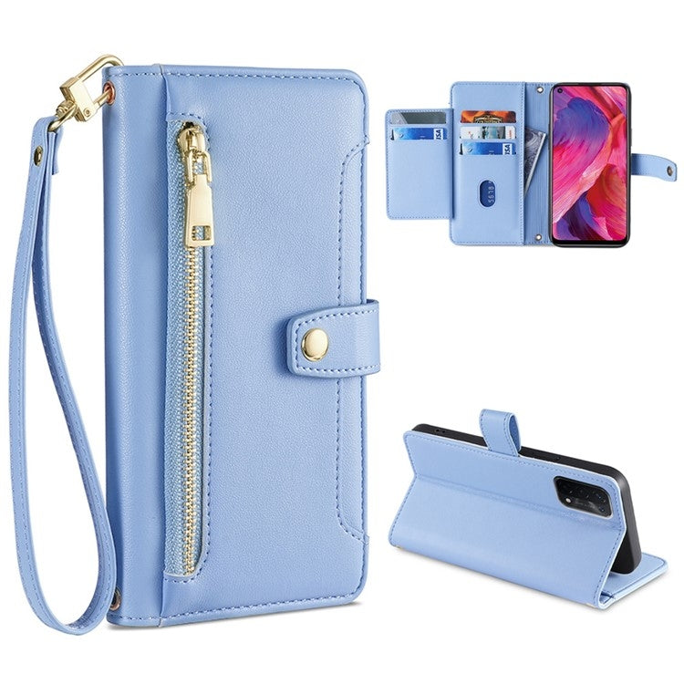 Sheep Texture Cross-body Zipper Wallet Leather Phone Case, Series 2