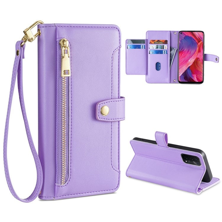 Sheep Texture Cross-body Zipper Wallet Leather Phone Case, Series 2