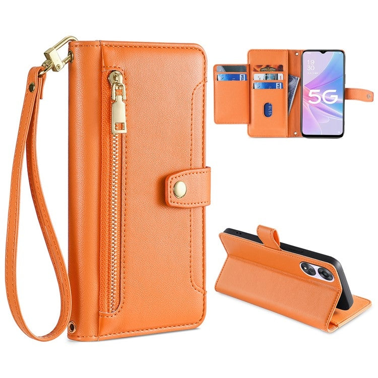 Sheep Texture Cross-body Zipper Wallet Leather Phone Case, Series 3