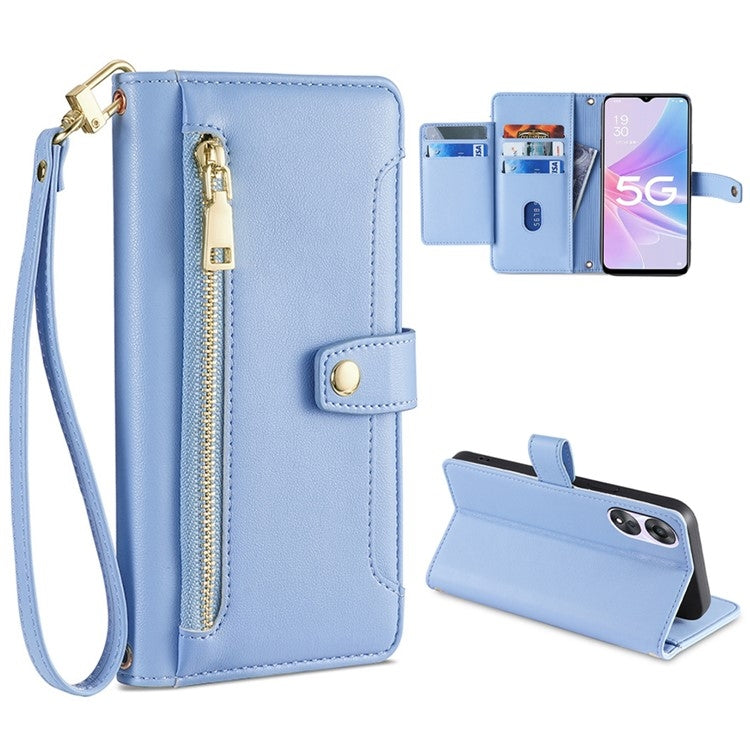 Sheep Texture Cross-body Zipper Wallet Leather Phone Case, Series 3