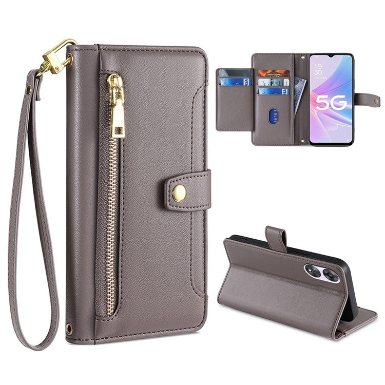 Sheep Texture Cross-body Zipper Wallet Leather Phone Case, Series 3