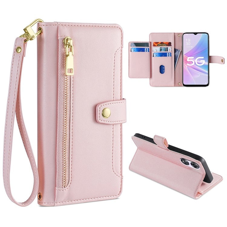 Sheep Texture Cross-body Zipper Wallet Leather Phone Case, Series 3