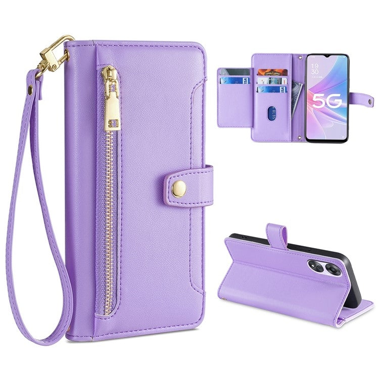 Sheep Texture Cross-body Zipper Wallet Leather Phone Case, Series 3