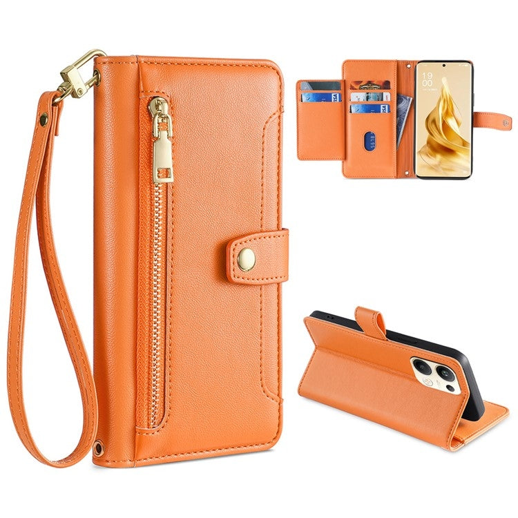 Sheep Texture Cross-body Zipper Wallet Leather Phone Case, Series 7