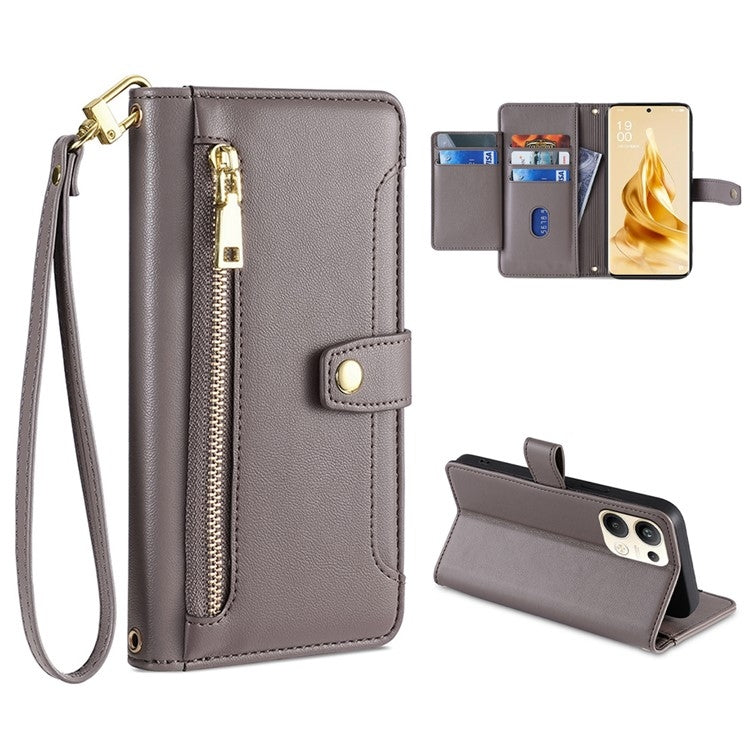 Sheep Texture Cross-body Zipper Wallet Leather Phone Case, Series 7