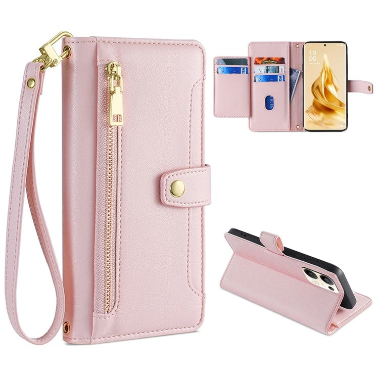 Sheep Texture Cross-body Zipper Wallet Leather Phone Case, Series 7