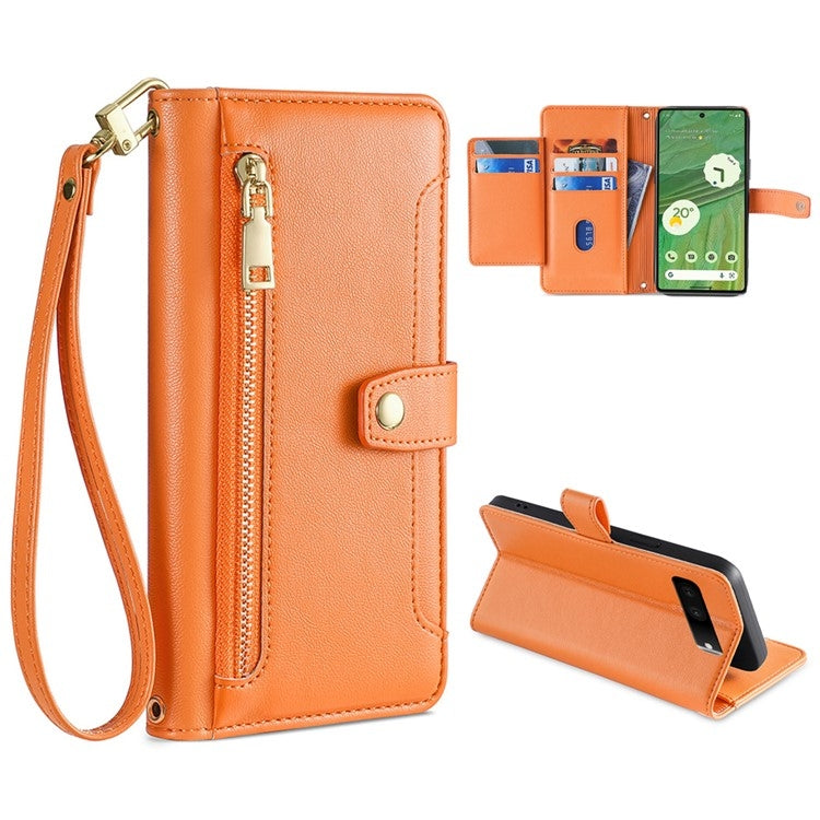 Sheep Texture Cross-body Zipper Wallet Leather Phone Case, Series 7