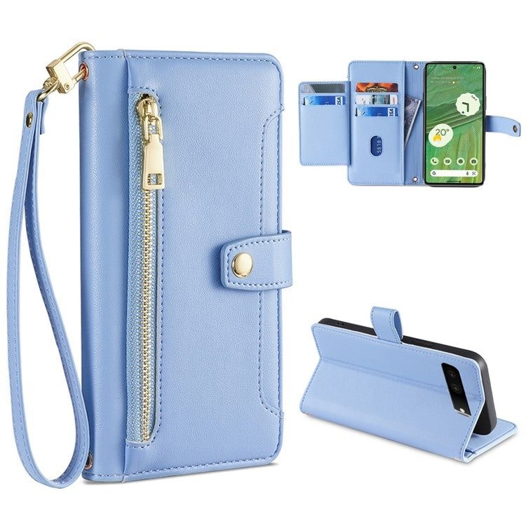 Sheep Texture Cross-body Zipper Wallet Leather Phone Case, Series 7