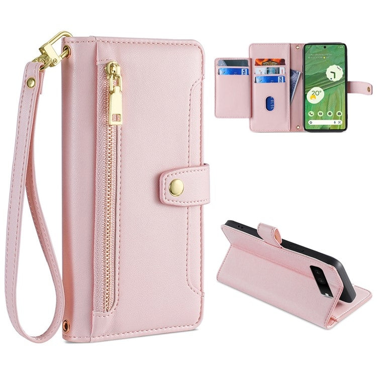 Sheep Texture Cross-body Zipper Wallet Leather Phone Case, Series 7