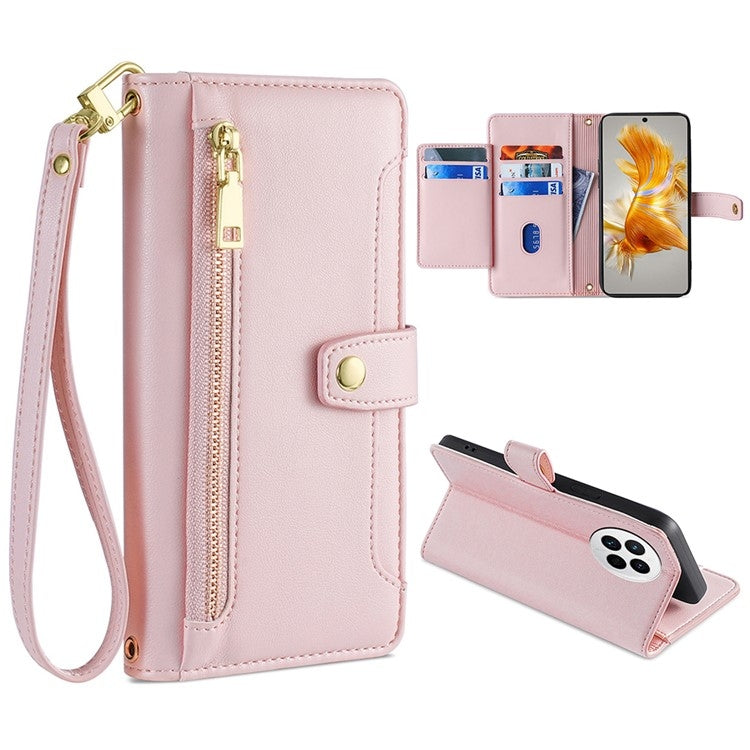 Sheep Texture Cross-body Zipper Wallet Leather Phone Case, Series 2