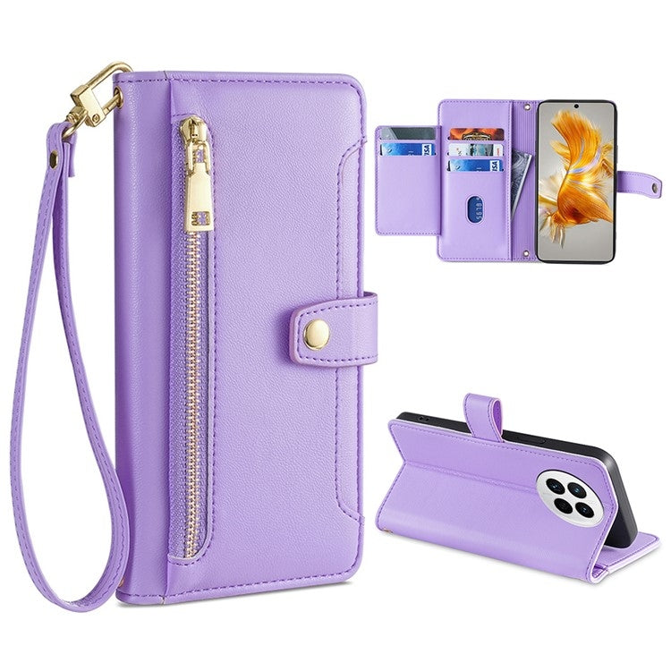 Sheep Texture Cross-body Zipper Wallet Leather Phone Case, Series 2