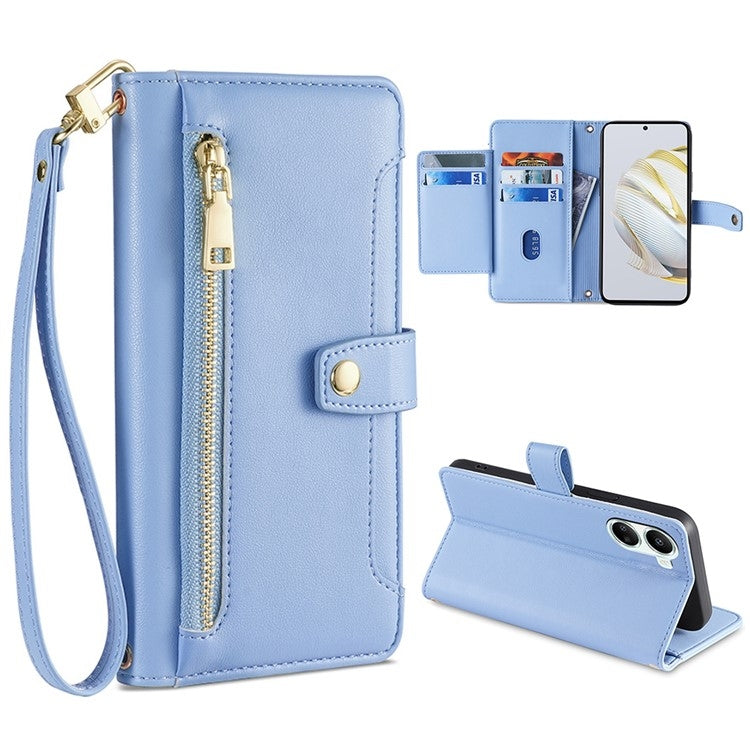 Sheep Texture Cross-body Zipper Wallet Leather Phone Case, Series 5