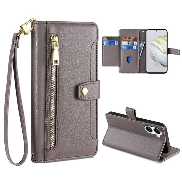 Sheep Texture Cross-body Zipper Wallet Leather Phone Case, Series 5