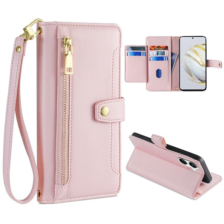 Sheep Texture Cross-body Zipper Wallet Leather Phone Case, Series 5