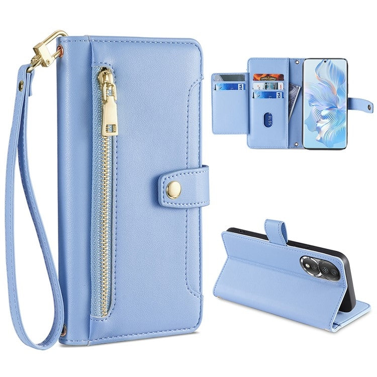 Sheep Texture Cross-body Zipper Wallet Leather Phone Case, Series 5