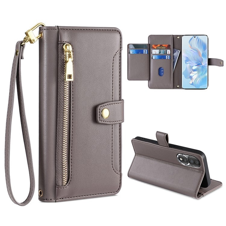 Sheep Texture Cross-body Zipper Wallet Leather Phone Case, Series 5