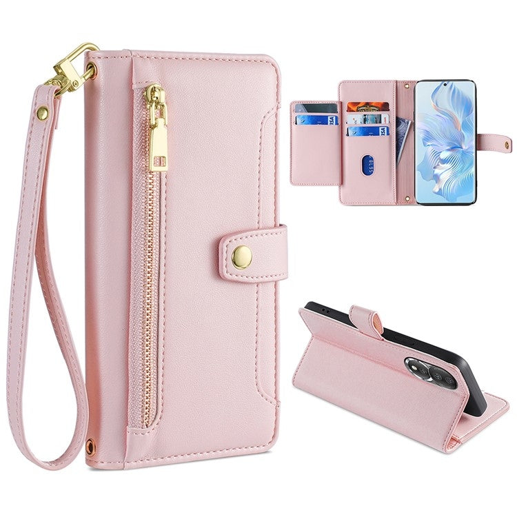 Sheep Texture Cross-body Zipper Wallet Leather Phone Case, Series 5