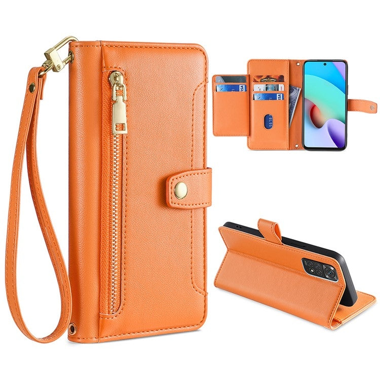 Sheep Texture Cross-body Zipper Wallet Leather Phone Case, Series 2