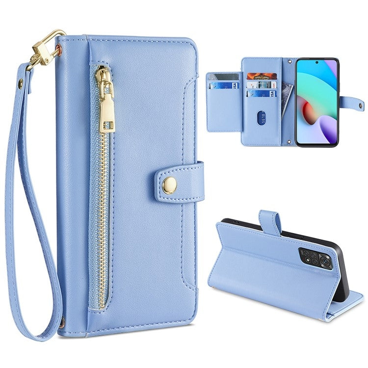 Sheep Texture Cross-body Zipper Wallet Leather Phone Case, Series 2