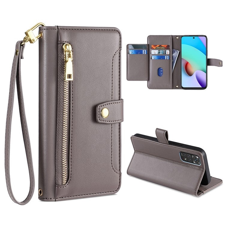 Sheep Texture Cross-body Zipper Wallet Leather Phone Case, Series 2