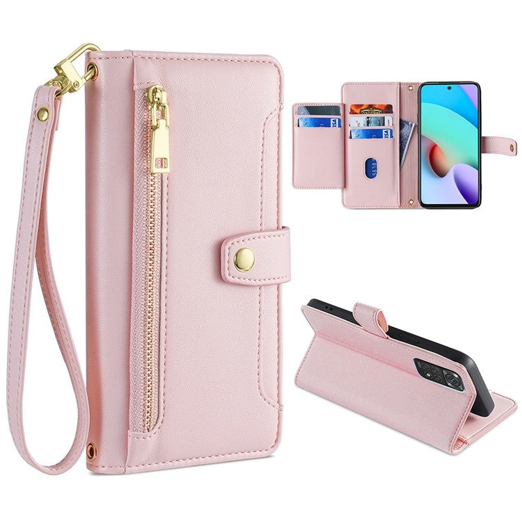 Sheep Texture Cross-body Zipper Wallet Leather Phone Case, Series 2