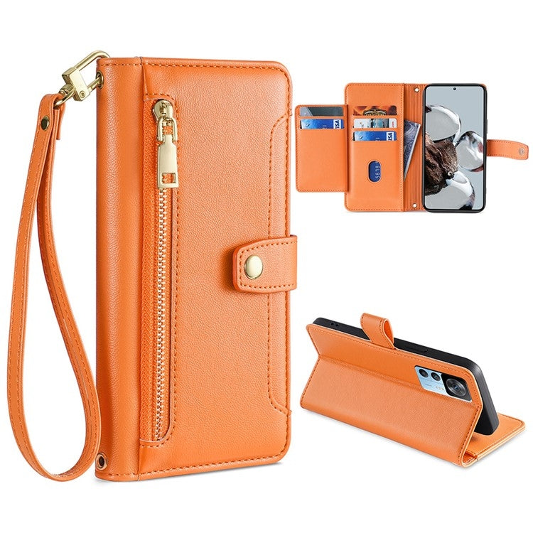 Sheep Texture Cross-body Zipper Wallet Leather Phone Case, Series 6