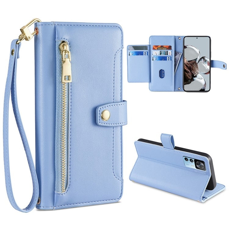 Sheep Texture Cross-body Zipper Wallet Leather Phone Case, Series 6