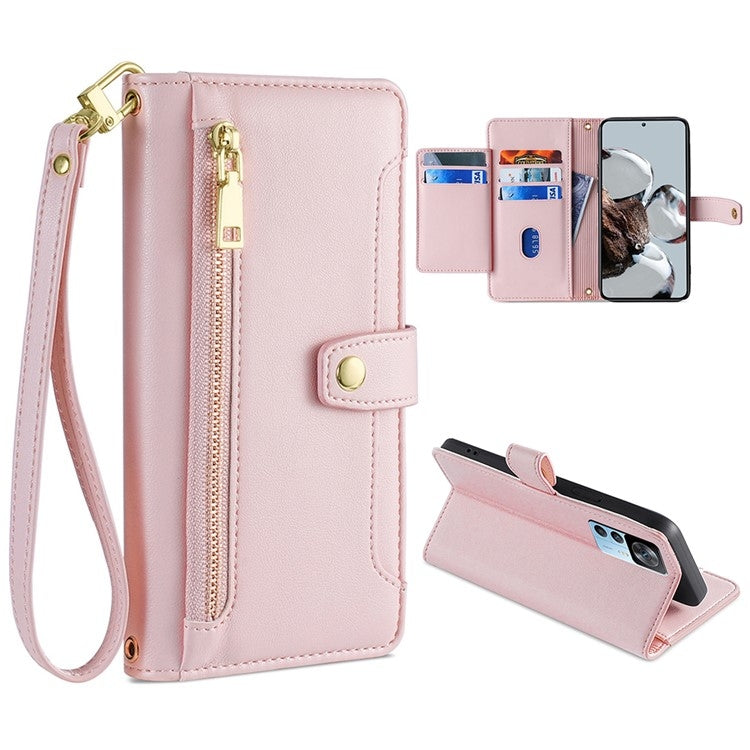 Sheep Texture Cross-body Zipper Wallet Leather Phone Case, Series 6