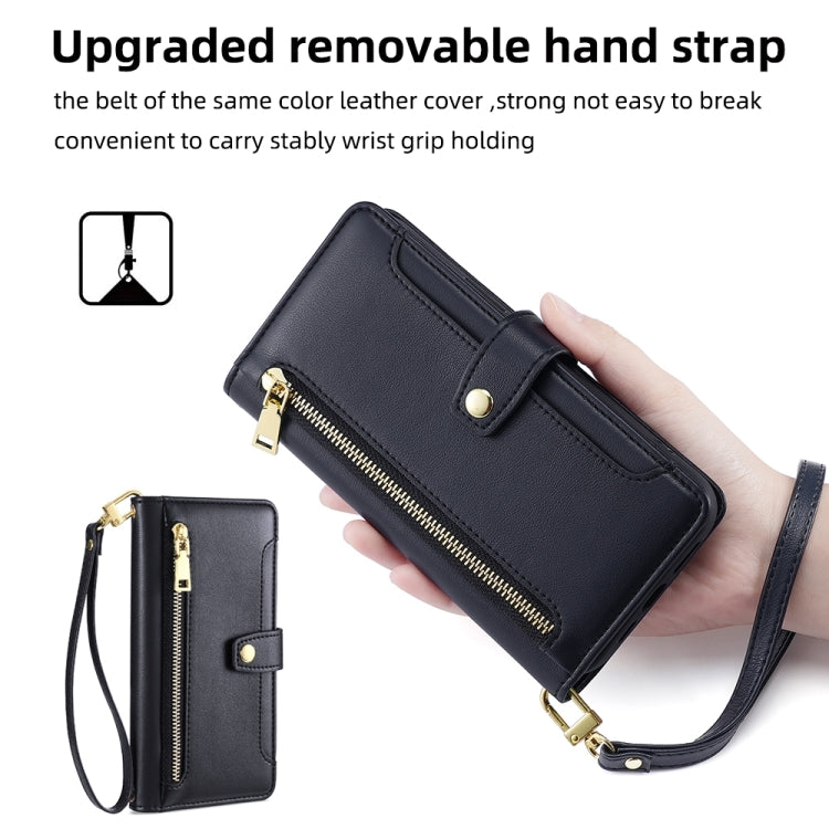 Sheep Texture Cross-body Zipper Wallet Leather Phone Case, For OnePlus 10 Pro 5G, For OnePlus Ace Racing, For UMIDIGI Power 5S, For ZTE Blabe V30, For ZTE Blade A52 Lite