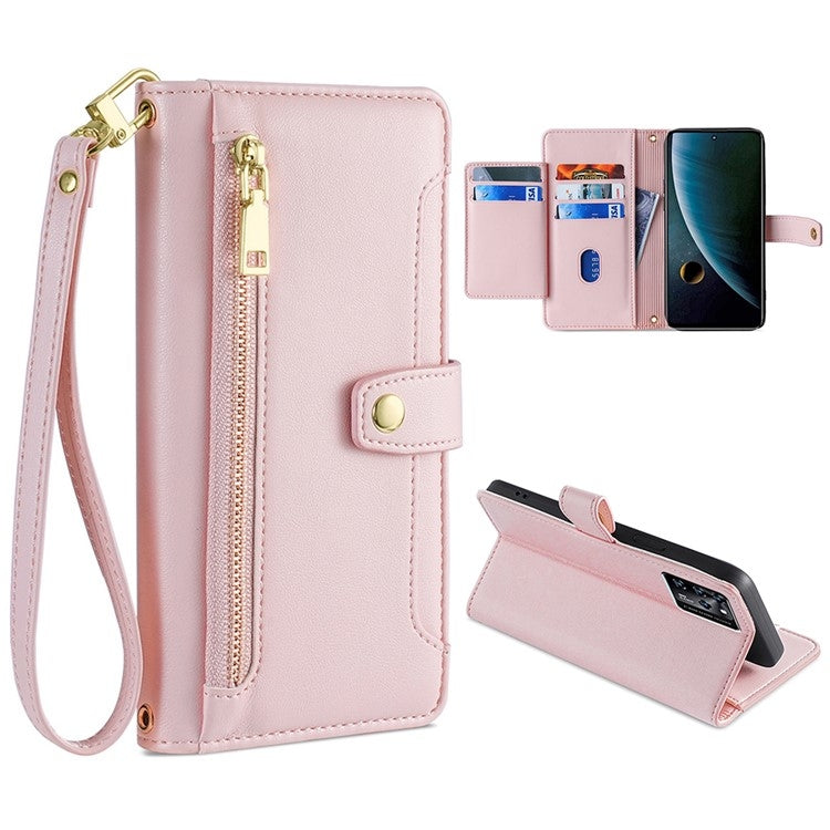 Sheep Texture Cross-body Zipper Wallet Leather Phone Case, For OnePlus 10 Pro 5G, For OnePlus Ace Racing, For UMIDIGI Power 5S, For ZTE Blabe V30, For ZTE Blade A52 Lite