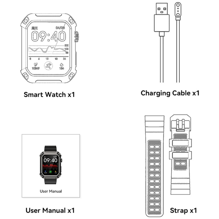 Rogbid Tank S2 1.83 inch IPS Screen Smart Watch, Support Bluetooth Calling / Blood Pressure / Sleep Monitoring