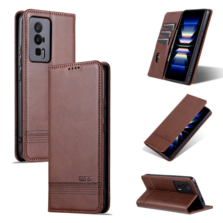 AZNS Magnetic Calf Texture Flip Leather Phone Case, For Huawei Enjoy 50z, For Huawei nova Y61, For Xiaomi Redmi K60 / K60 Pro