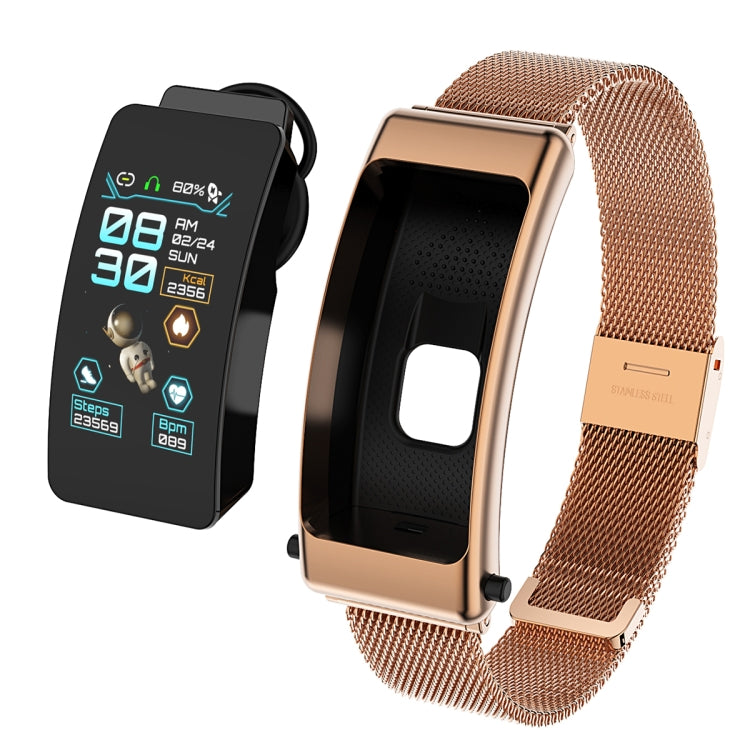 K50 1.08 inch Steel Band Earphone Detachable IP67 Waterproof Smart Watch Support Bluetooth Call