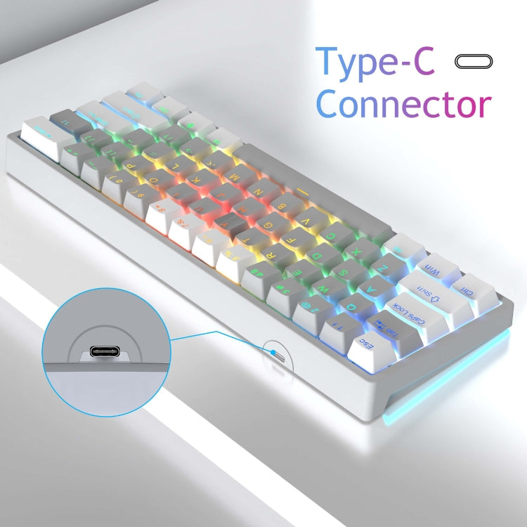 AULA F3261 Type-C Wired Hot Swappable 61 Keys RGB Mechanical Keyboard