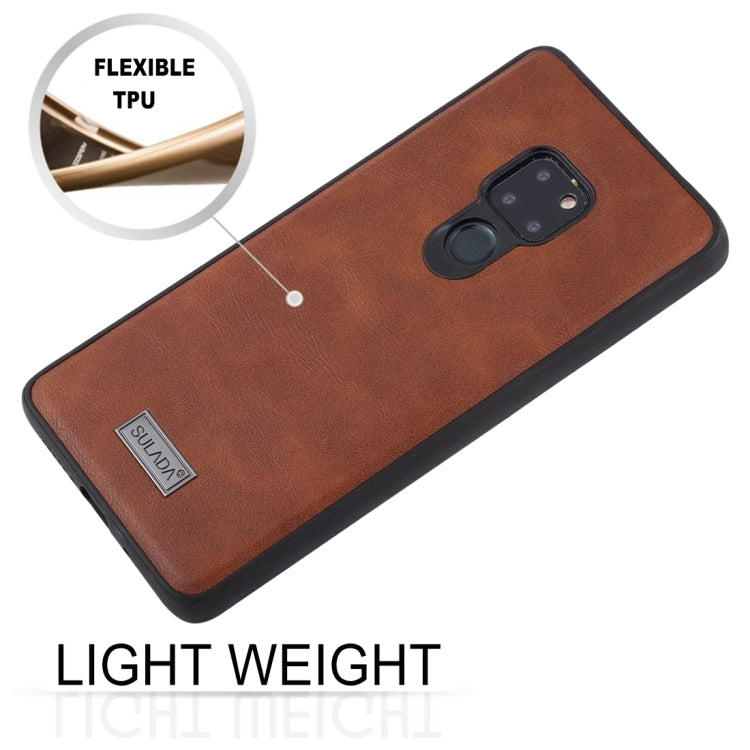 SULADA Shockproof TPU + Handmade Leather Protective Case, For Huawei Mate 20, For Huawei Mate 20 Pro, For Huawei P40, For Huawei P40 Pro, For Samsung Galaxy S20, For Samsung Galaxy S20 Plus, For Samsung Galaxy S20 Ultra