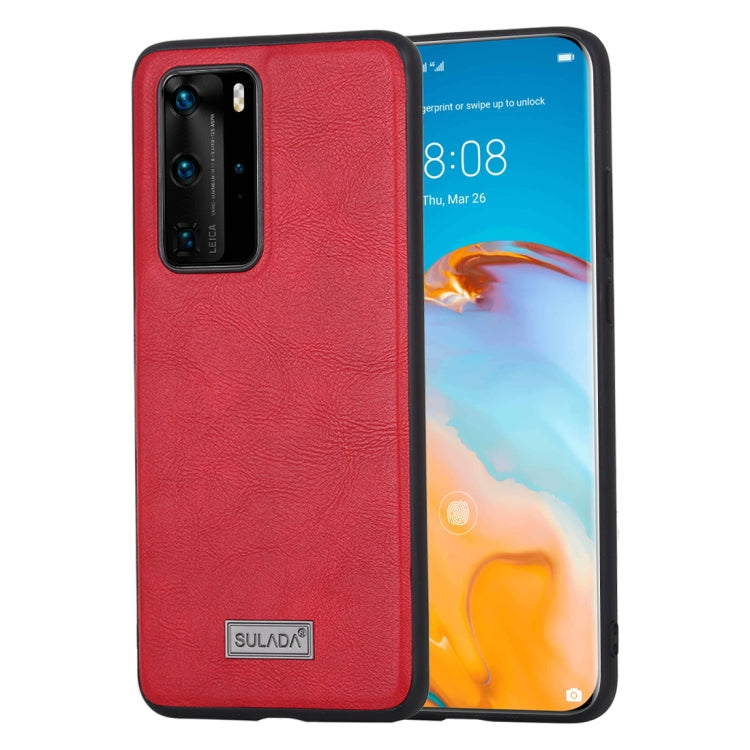 SULADA Shockproof TPU + Handmade Leather Protective Case, For Huawei Mate 20, For Huawei Mate 20 Pro, For Huawei P40, For Huawei P40 Pro, For Samsung Galaxy S20, For Samsung Galaxy S20 Plus, For Samsung Galaxy S20 Ultra