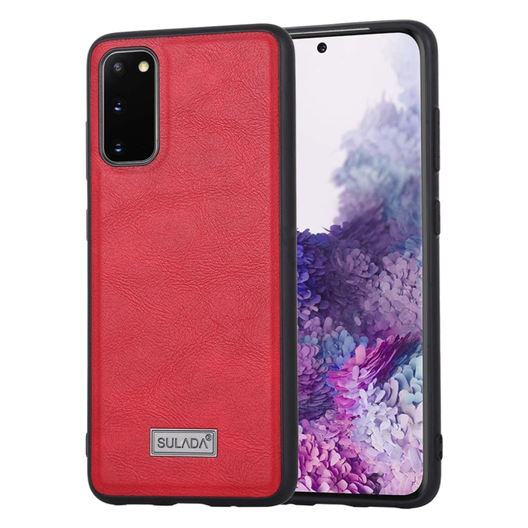 SULADA Shockproof TPU + Handmade Leather Protective Case, For Huawei Mate 20, For Huawei Mate 20 Pro, For Huawei P40, For Huawei P40 Pro, For Samsung Galaxy S20, For Samsung Galaxy S20 Plus, For Samsung Galaxy S20 Ultra