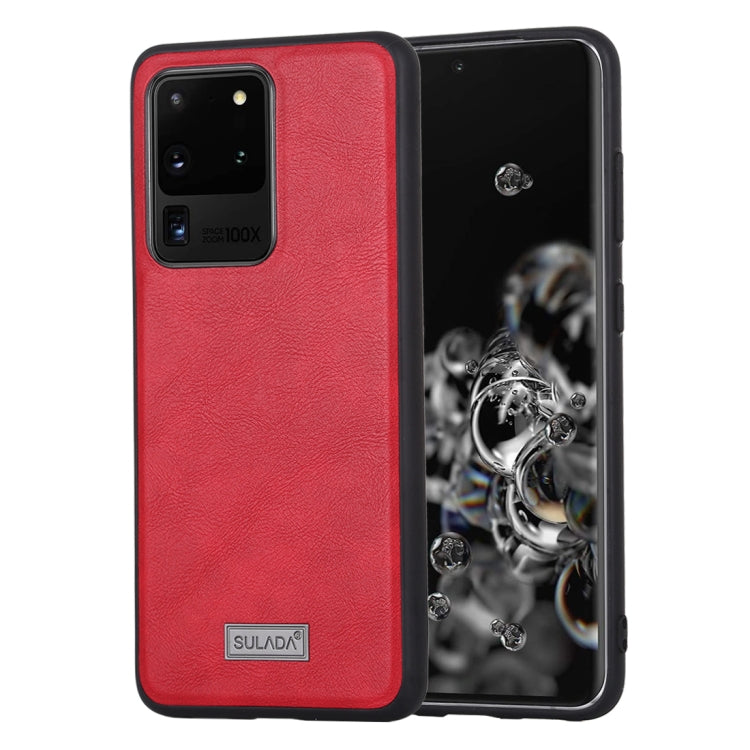 SULADA Shockproof TPU + Handmade Leather Protective Case, For Huawei Mate 20, For Huawei Mate 20 Pro, For Huawei P40, For Huawei P40 Pro, For Samsung Galaxy S20, For Samsung Galaxy S20 Plus, For Samsung Galaxy S20 Ultra