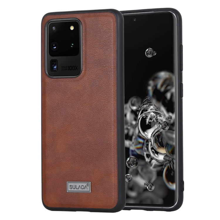 SULADA Shockproof TPU + Handmade Leather Protective Case, For Huawei Mate 20, For Huawei Mate 20 Pro, For Huawei P40, For Huawei P40 Pro, For Samsung Galaxy S20, For Samsung Galaxy S20 Plus, For Samsung Galaxy S20 Ultra