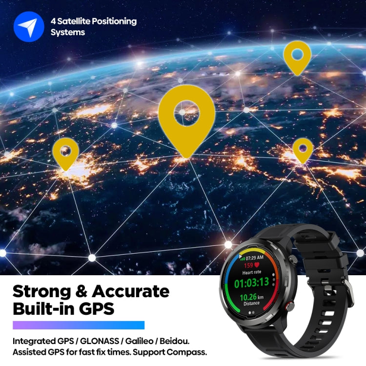 Zeblaze Stratos 2 Lite 1.32 inch IPS Screen 5 ATM Waterproof GPS Smart Watch, Support Heart Rate Monitoring / Sports Mode, Stratos 2 Lite