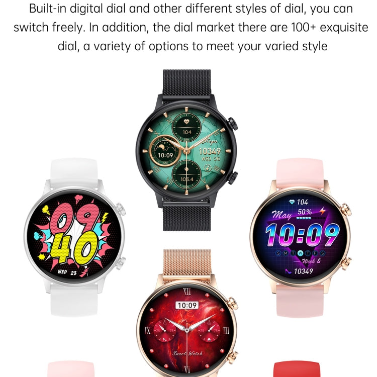 HK39 1.1 inch Smart Silicone Strap Watch Supports Bluetooth Call/Blood Oxygen Monitoring, Silicone Strap (Pink), Silicone Strap (Red), Silicone Strap (White), Silicone Strap (Black)