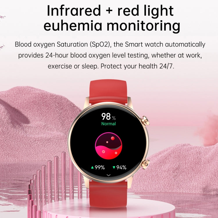 HK39 1.1 inch Smart Silicone Strap Watch Supports Bluetooth Call/Blood Oxygen Monitoring, Silicone Strap (Pink), Silicone Strap (Red), Silicone Strap (White), Silicone Strap (Black)