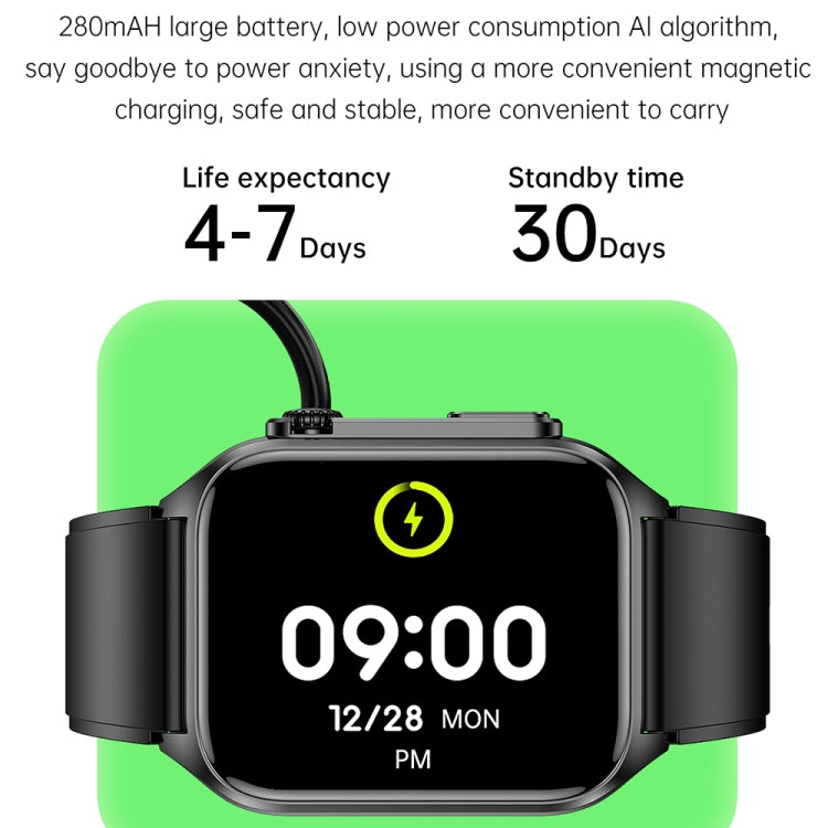 TK12 1.96 inch IP67 Waterproof Silicone Band Smart Watch Supports ECG / Remote Families Care / Bluetooth Call / Body Temperature Monitoring