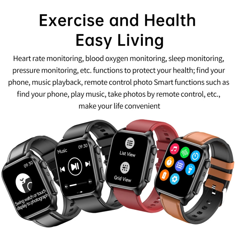 TK12 1.96 inch IP67 Waterproof Silicone Band Smart Watch Supports ECG / Remote Families Care / Bluetooth Call / Body Temperature Monitoring