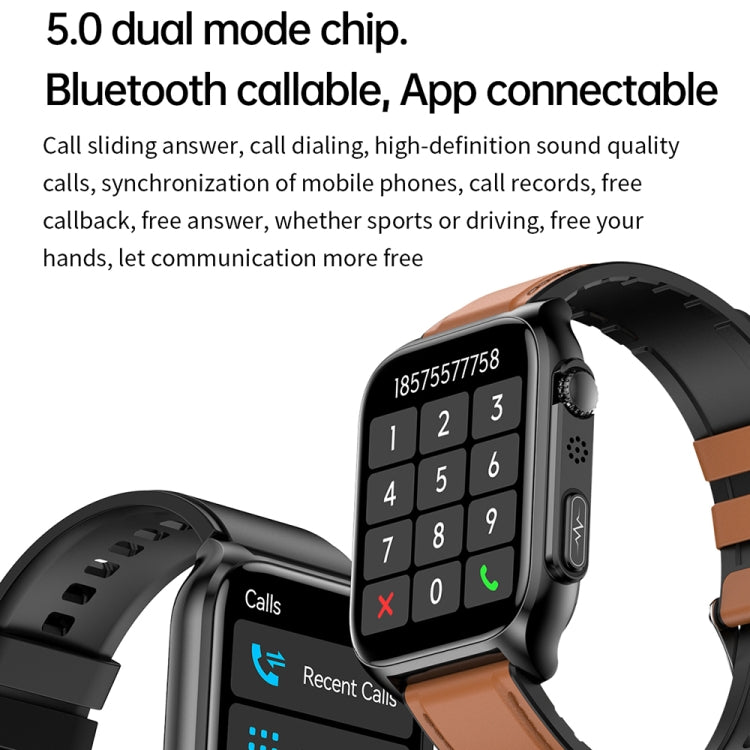 TK12 1.96 inch IP67 Waterproof Silicone Band Smart Watch Supports ECG / Remote Families Care / Bluetooth Call / Body Temperature Monitoring