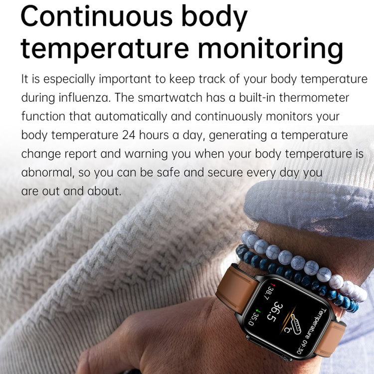 TK12 1.96 inch IP67 Waterproof Silicone Band Smart Watch Supports ECG / Remote Families Care / Bluetooth Call / Body Temperature Monitoring