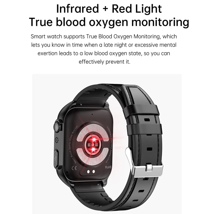 TK12 1.96 inch IP67 Waterproof Silicone Band Smart Watch Supports ECG / Remote Families Care / Bluetooth Call / Body Temperature Monitoring