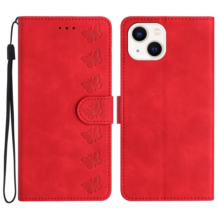 Seven Butterflies Embossed Leather Phone Case, Series 3